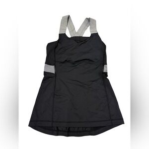 Lululemon Black Built-In Bra Push The Limits Tank Top Size 4 Crossback Athletic
